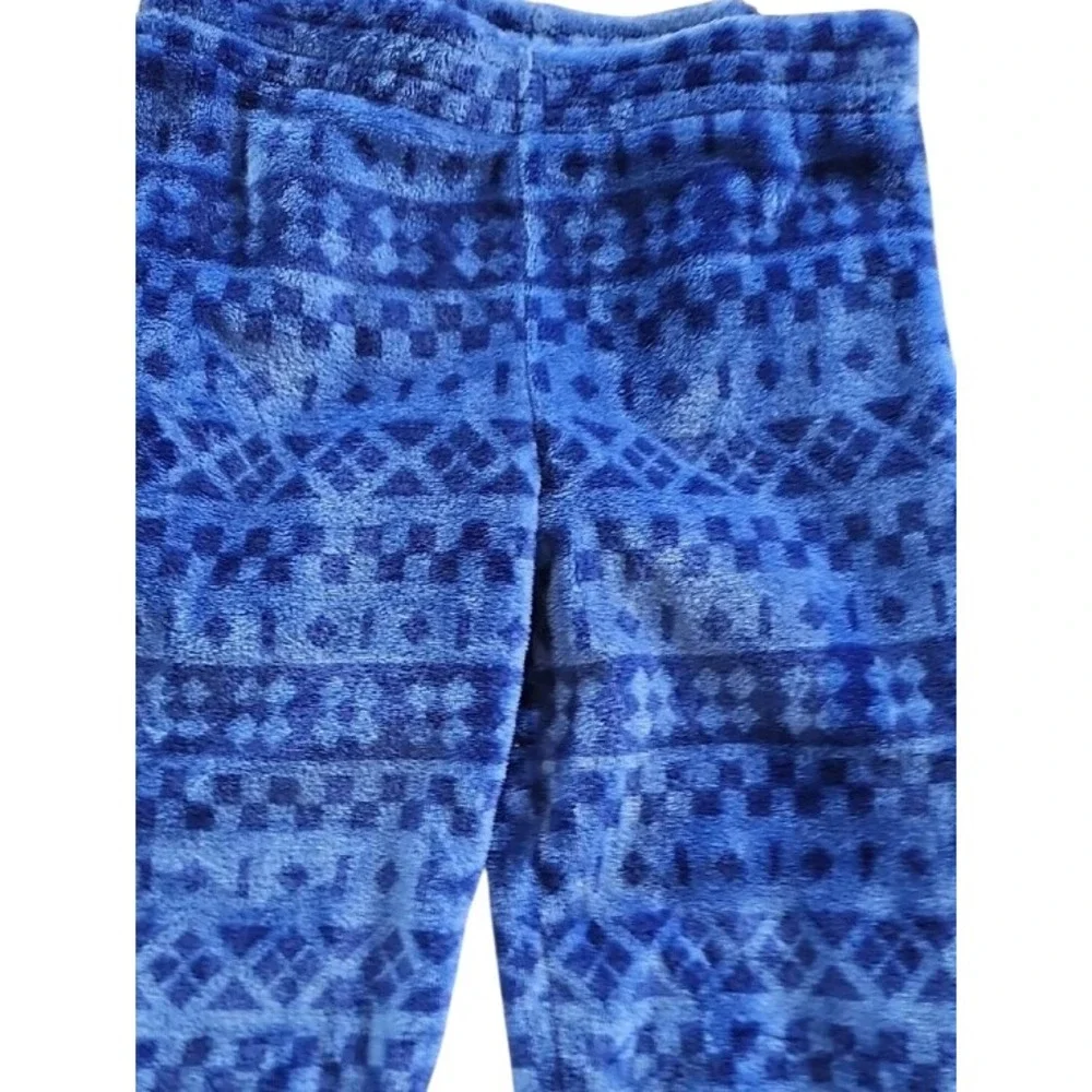 Cat & Jack Kids Fleece Pajama Set Bundle Blue Smiley Black Plaid Size L 10/12